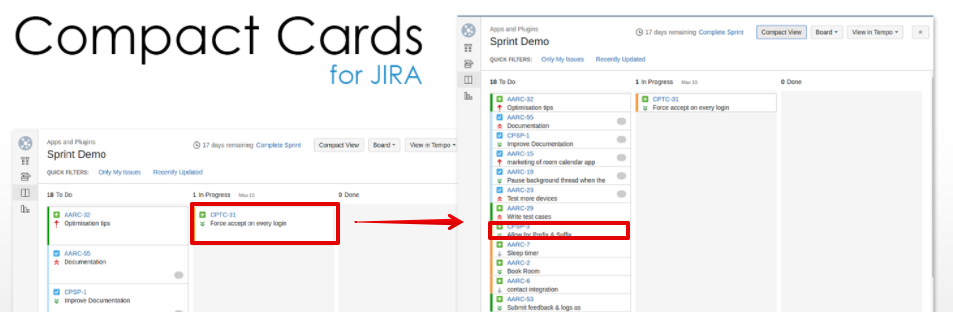 Compact Cards for Jira