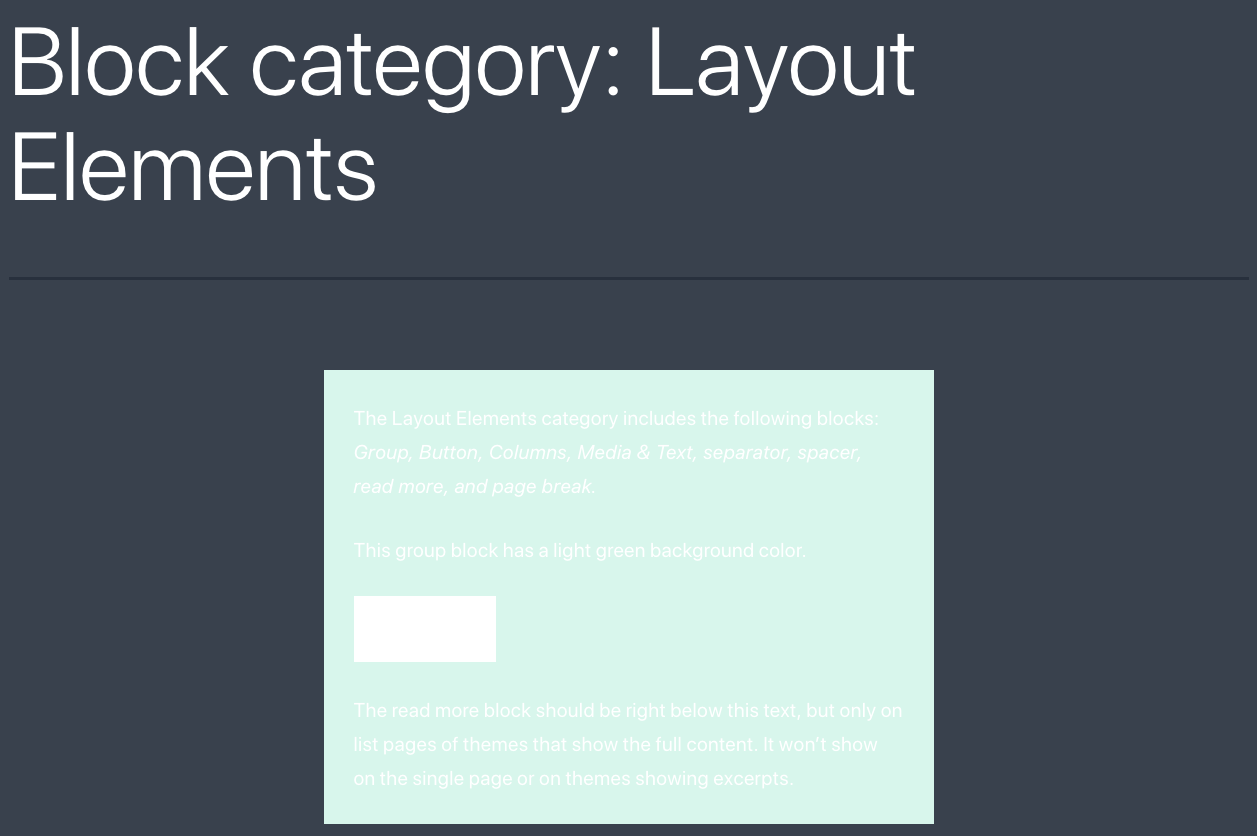 Group block: dark color schemes don't work with light background ...