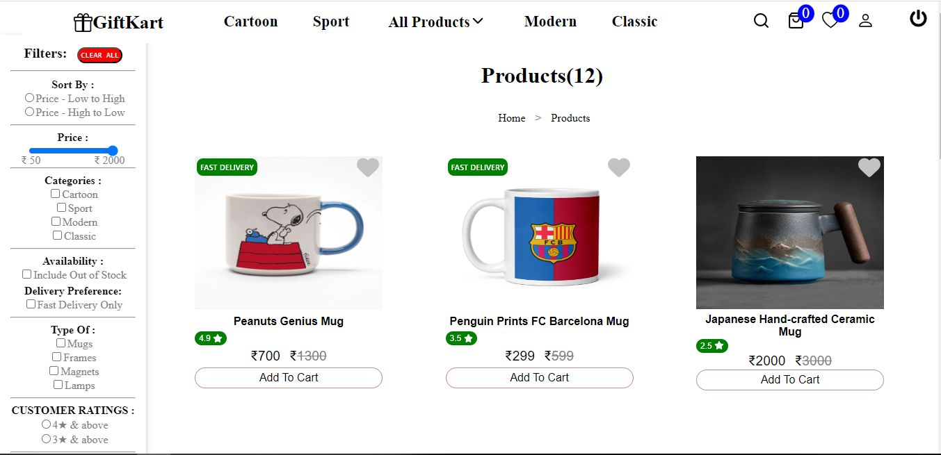 GitHub SusmitM/giftkart Giftkart, is an gift store. That