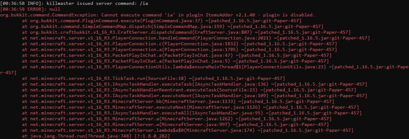 [BUG] Command · Issue #864 · PluginBugs/Issues-ItemsAdder · GitHub