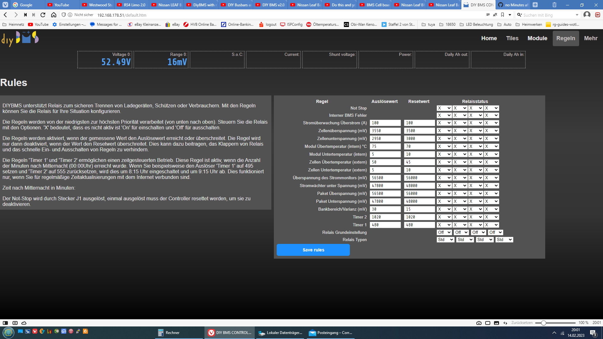 Missing "Minutes after midnight" with display settings in German