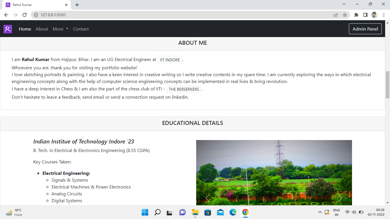 GitHub - rahulrj1/portfolio: Personal portfolio website created with ...
