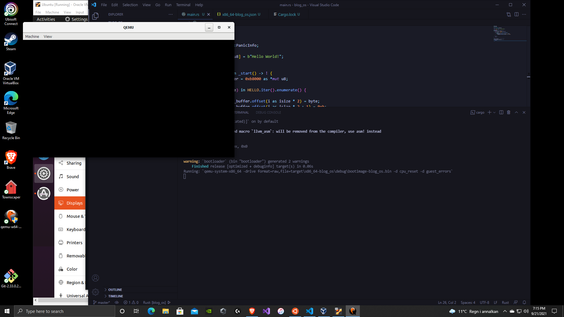 Black screen on qemu on Windows · Issue #1052 · phil-opp/blog_os · GitHub