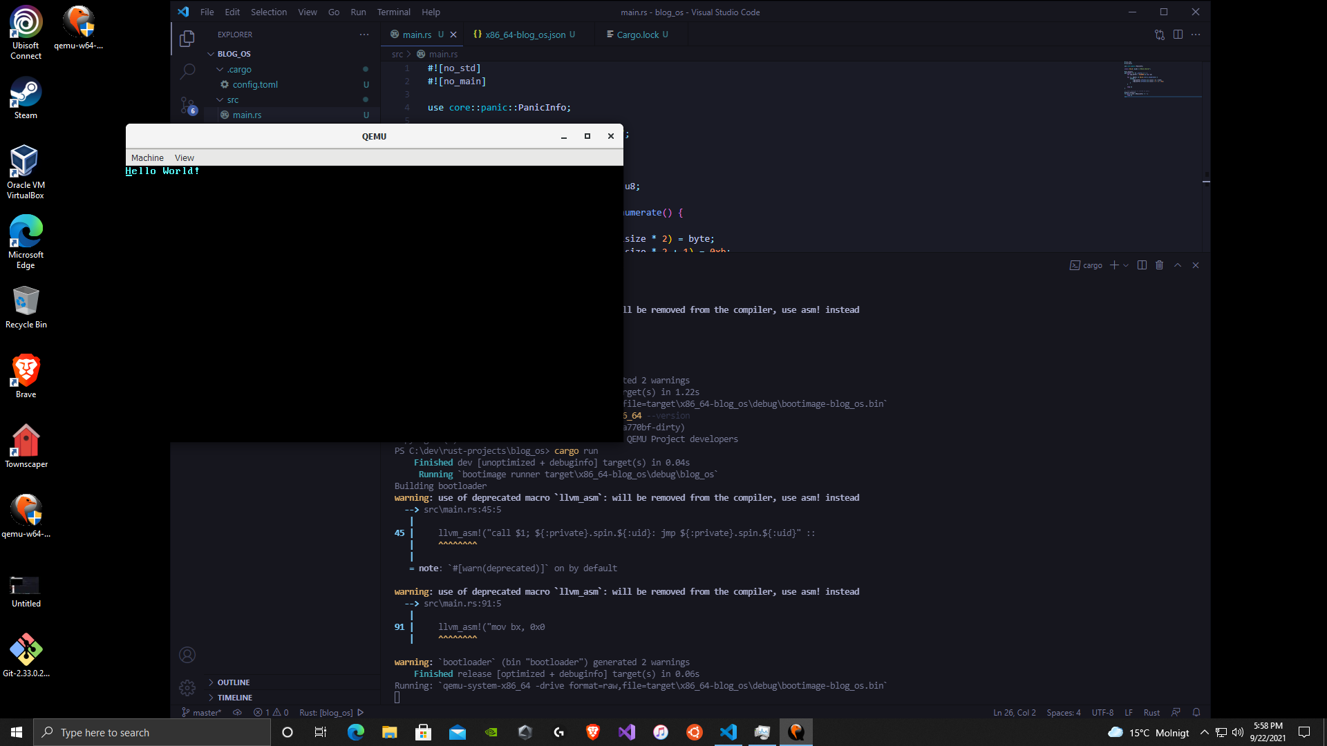 Black screen on qemu on Windows · Issue #1052 · phil-opp/blog_os · GitHub