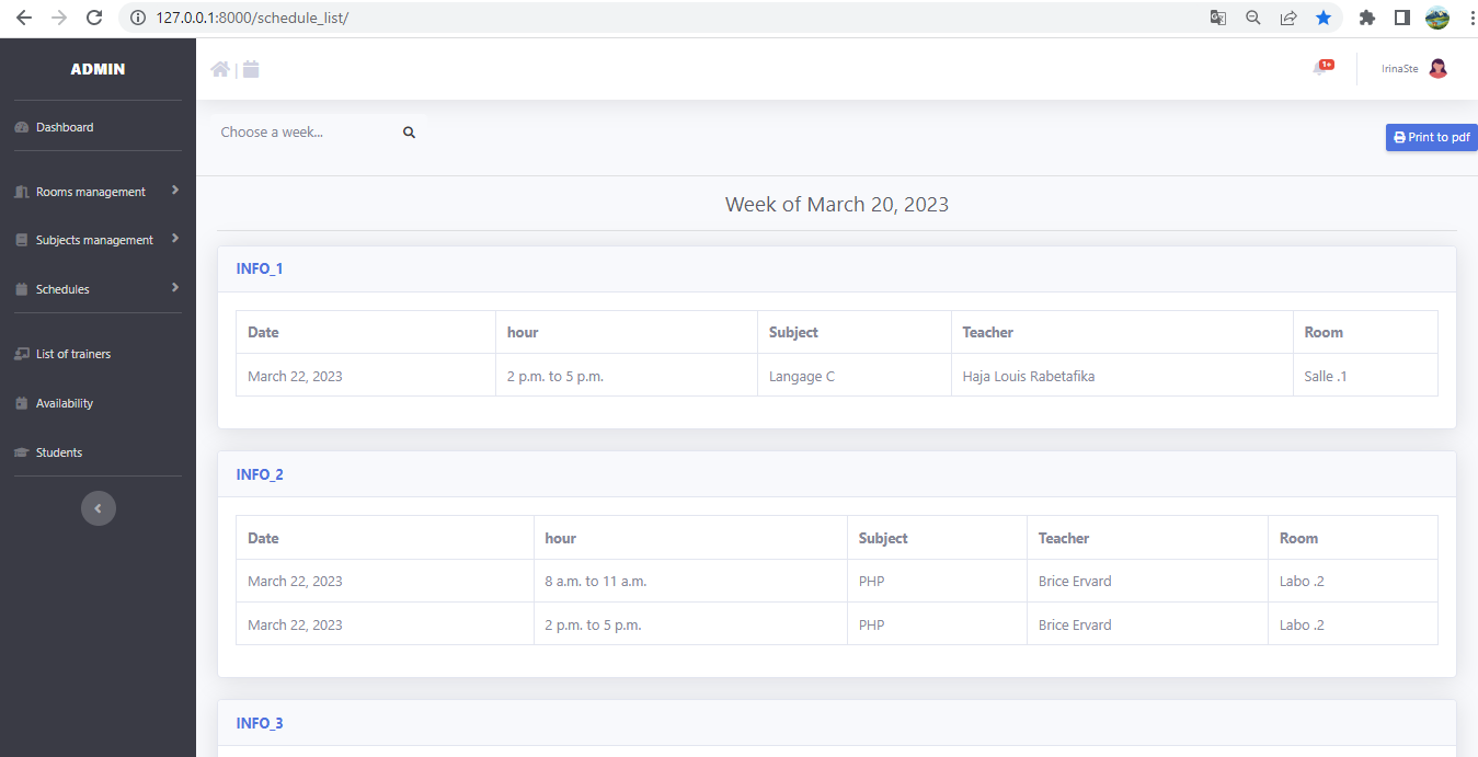 GitHub - Irina335/Schedule_Management: Python/ Django