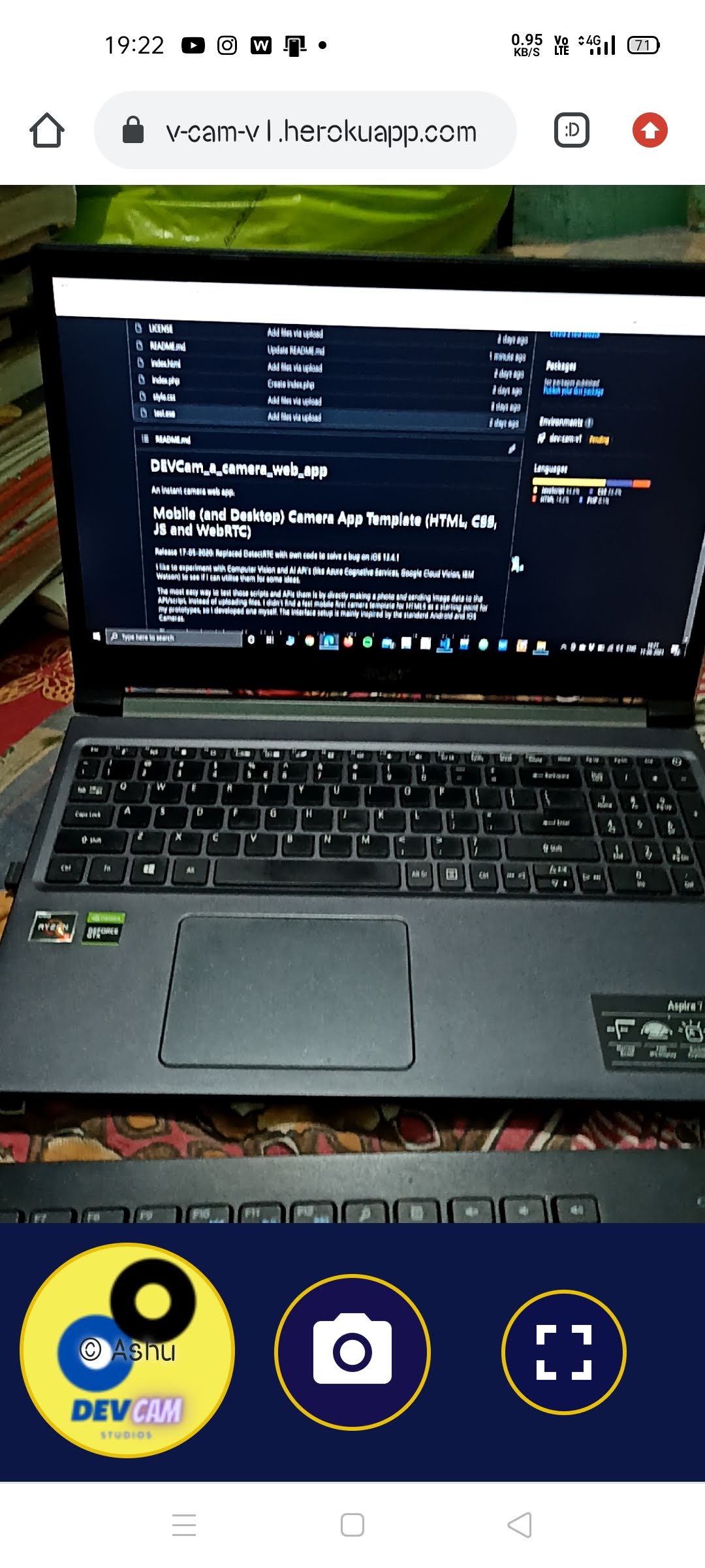 GitHub - Ashutosh102/DEVCam_a_camera_web_app: A instant camera web app
