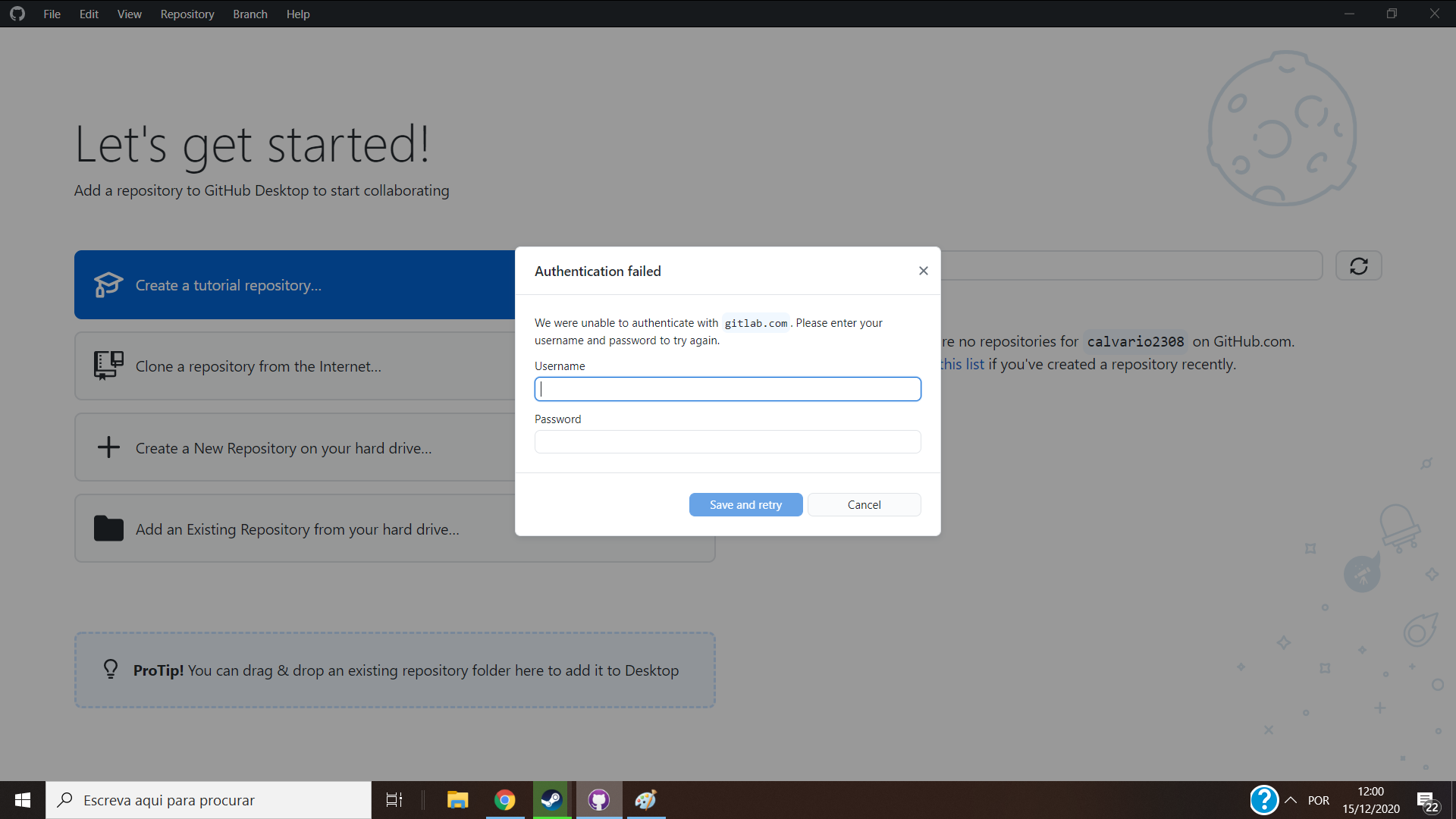 Authentication Failed · Issue #11233 · desktop/desktop · GitHub