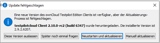 [QA] testpilotcloud 2.10.0-rc3 not available for update - error for ...