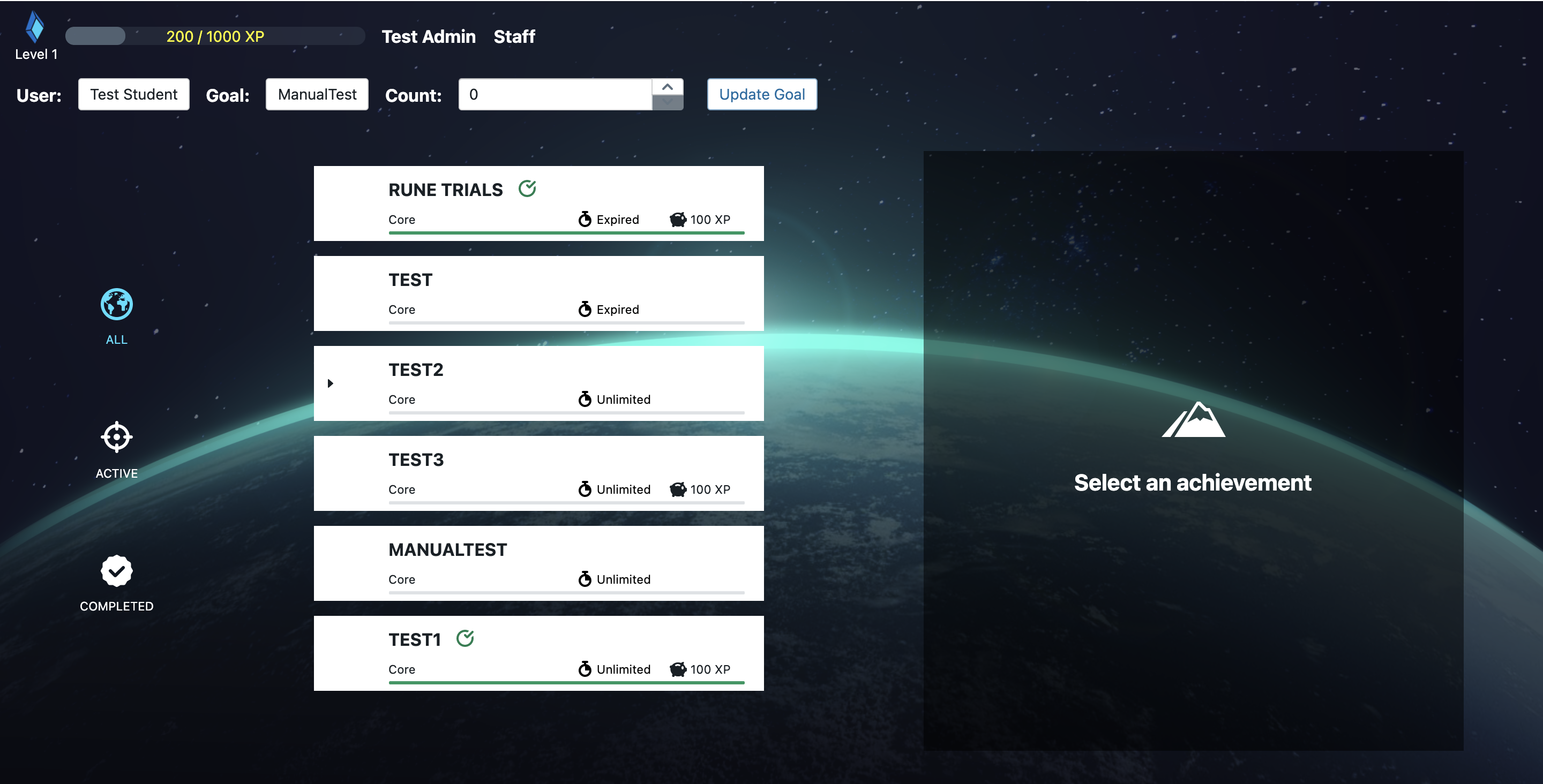 Achievement Dashboard