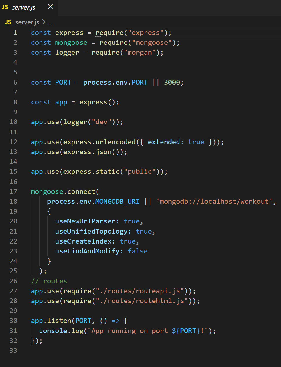 GitHub - elirodsky/Workout-Tracker