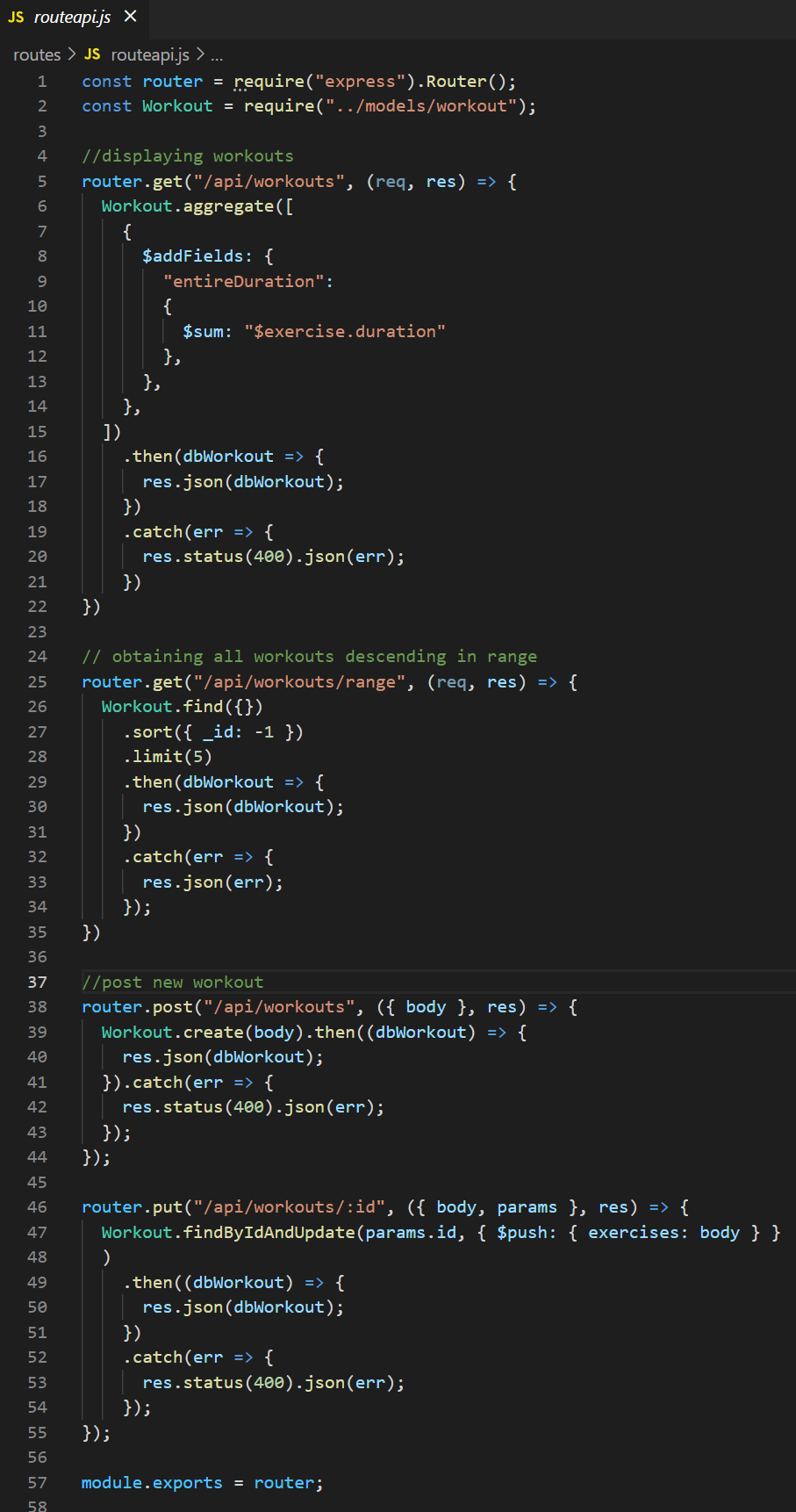 GitHub - elirodsky/Workout-Tracker