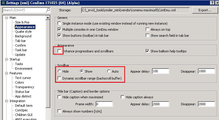 cmder-setting-main-appearance