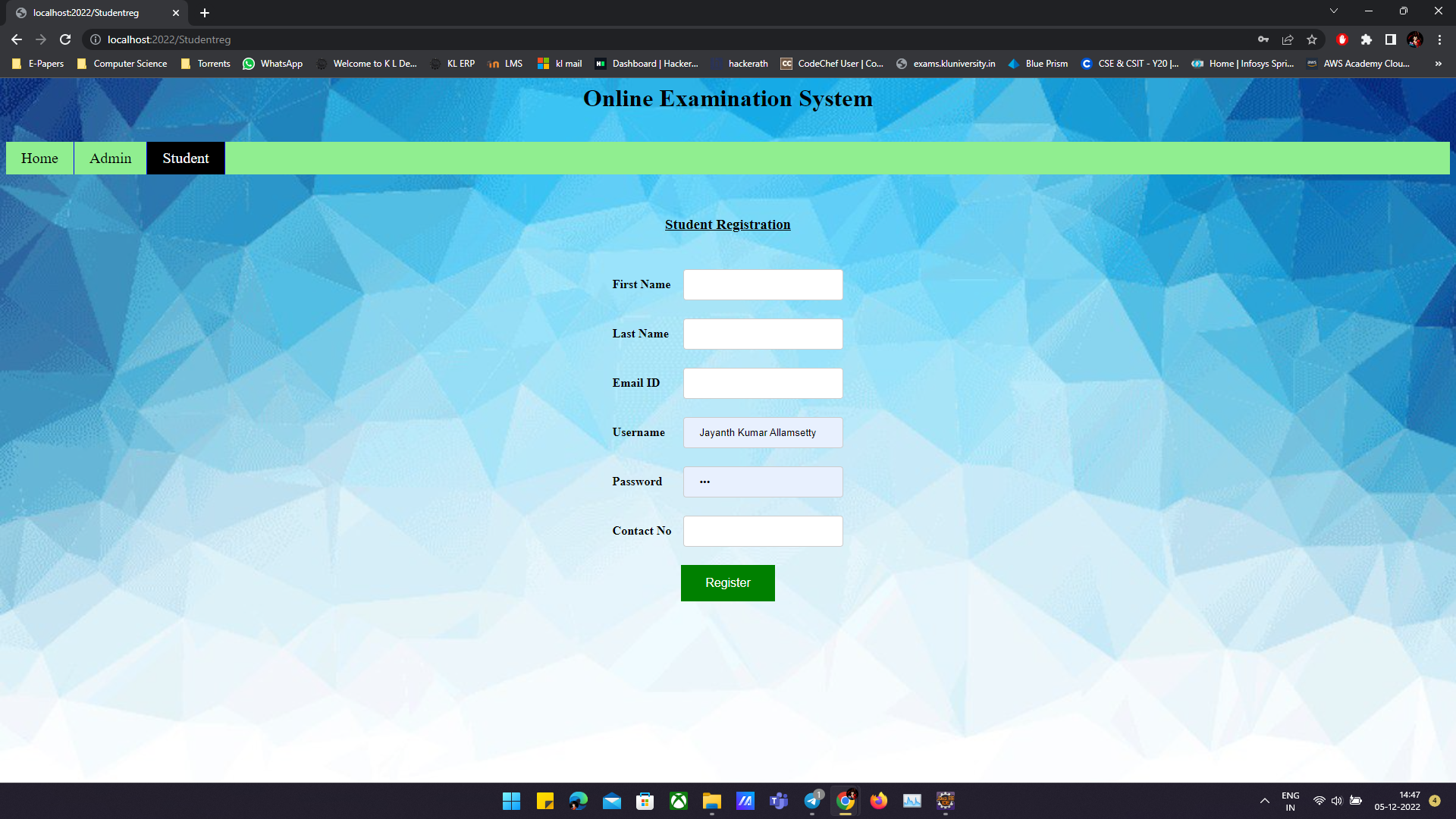 GitHub 2000030136 Online Quiz Management System SDP3 
