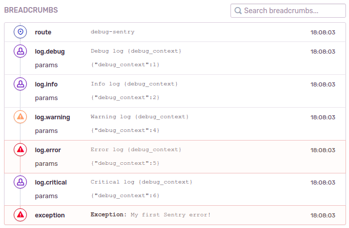 Breadcrumb for all MessageLogged events · Issue #297 · getsentry/sentry ...