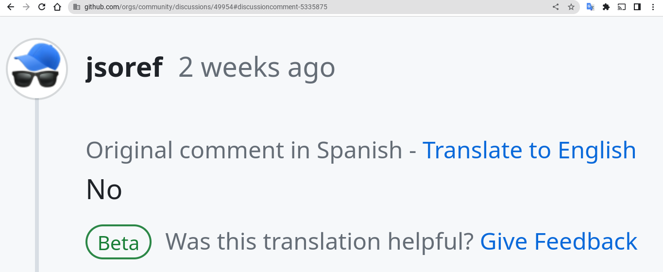 github translation incorrect language detection example