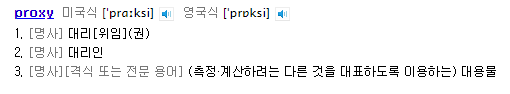 Proxy 단어 뜻 - 네이버 사전