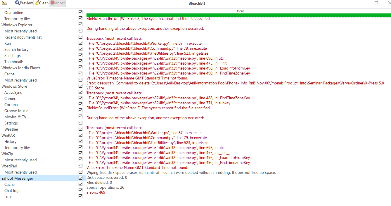 bleachbit issue with version 4.0 and beta 4.1 · Issue 1071 · bleachbit