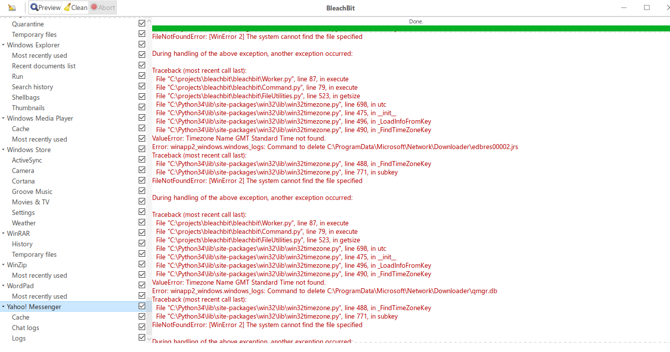 bleachbit issue with version 4.0 and beta 4.1 · Issue 1071 · bleachbit