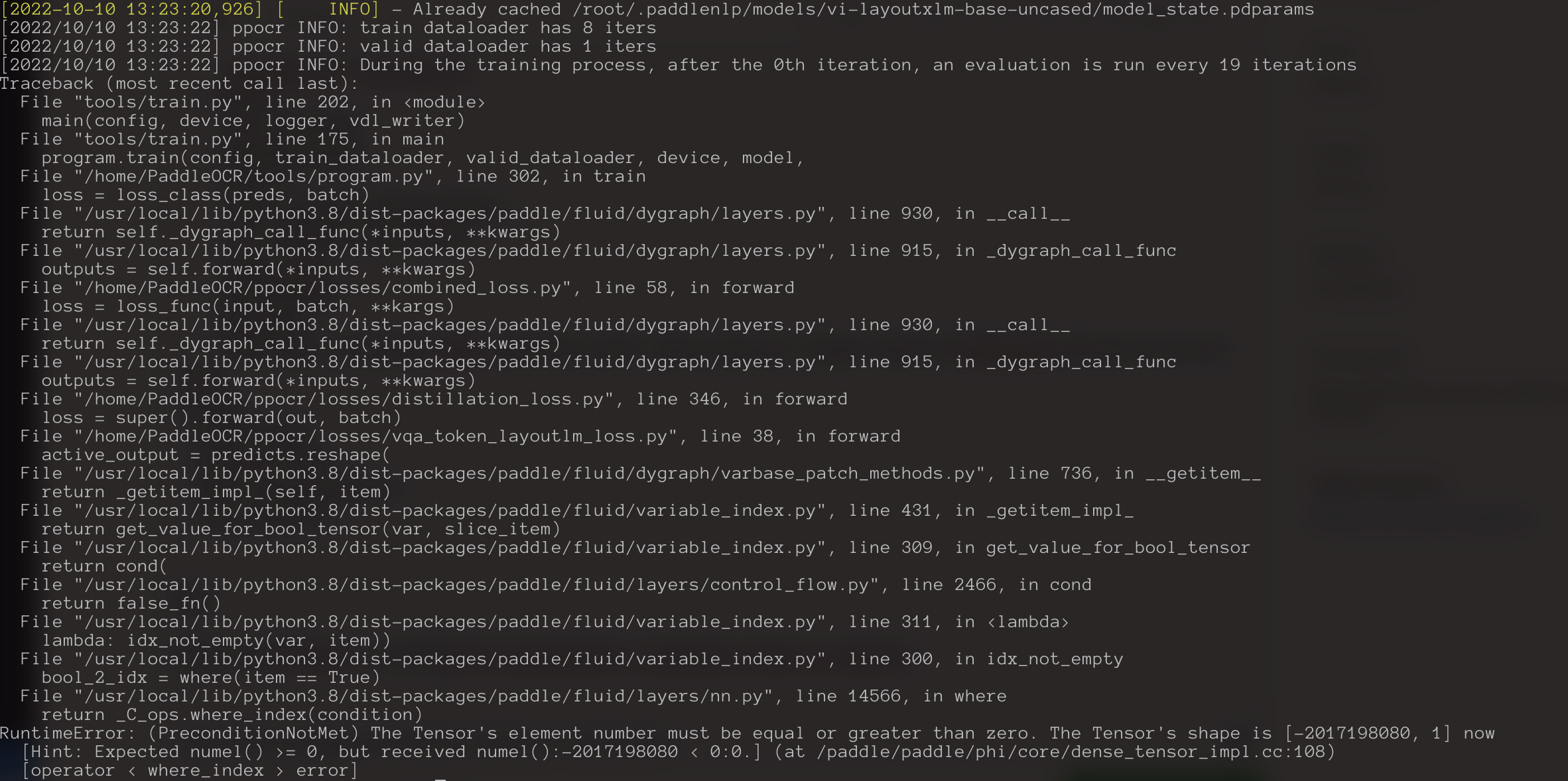 增值税发票训练报错 · Issue #7858 · PaddlePaddle/PaddleOCR · GitHub