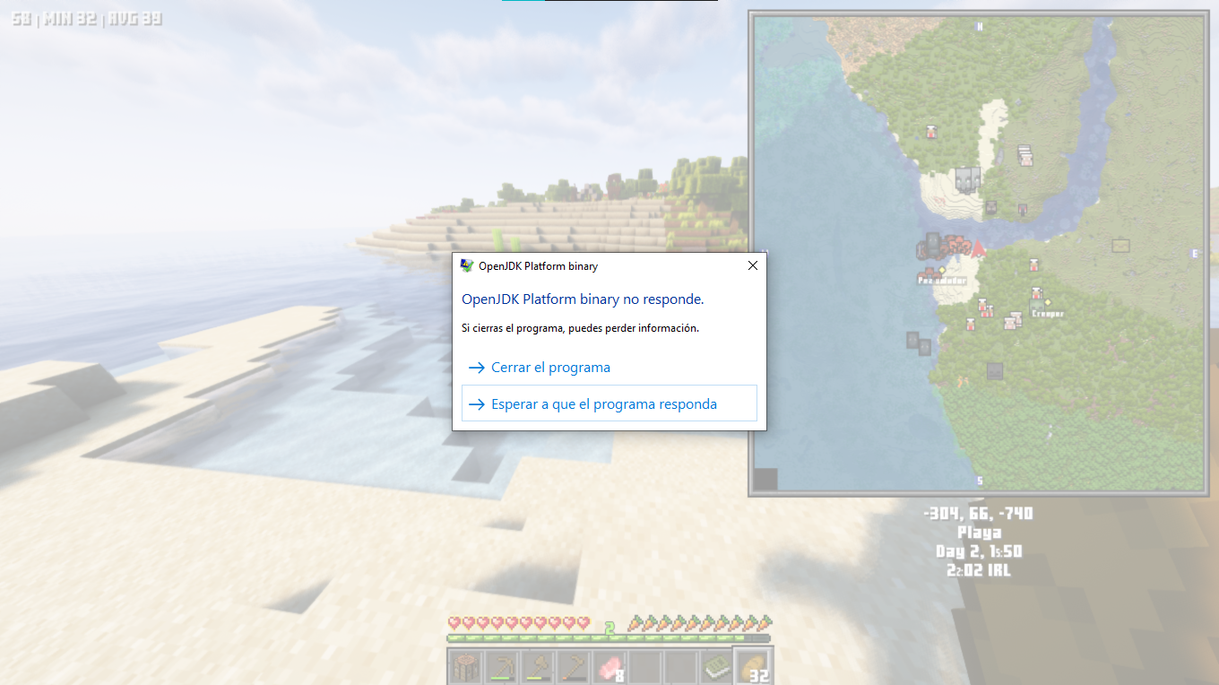 Error when rendering inside the world. Crashing when generating chunks ...