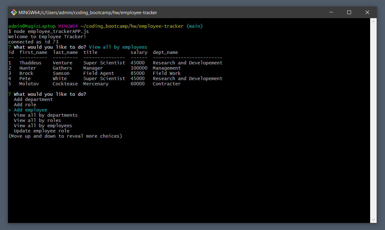 GitHub - RevyWatson/employee-tracker: This application was designed to ...