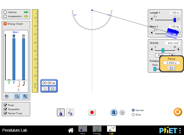 Pendulum Lab screenshot