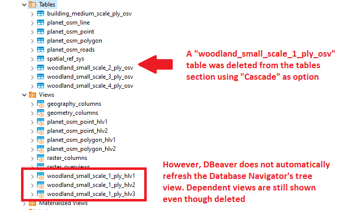DBeaver should refresh Database Navigator after Cascade delete · Issue ...