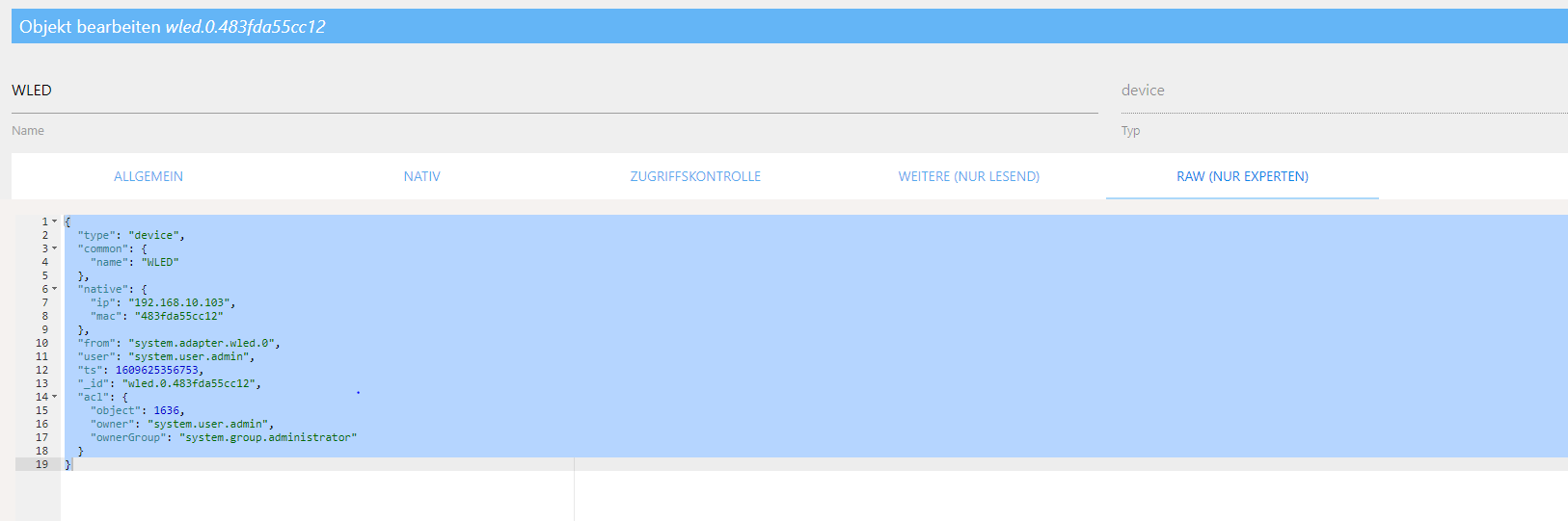 Support import of devices from ioBroker.wled.0 · Issue #484 · Zefau ...