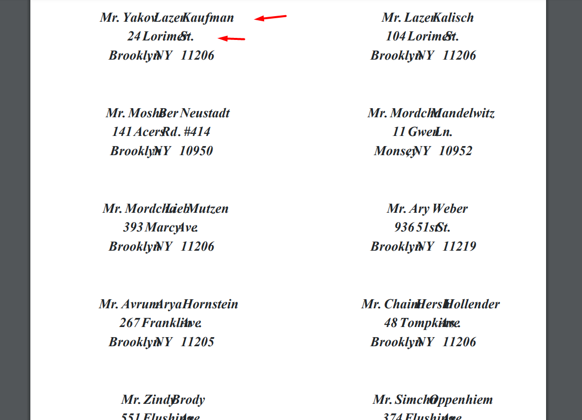 Word spacing issue in pdf created using html word being overlapped in