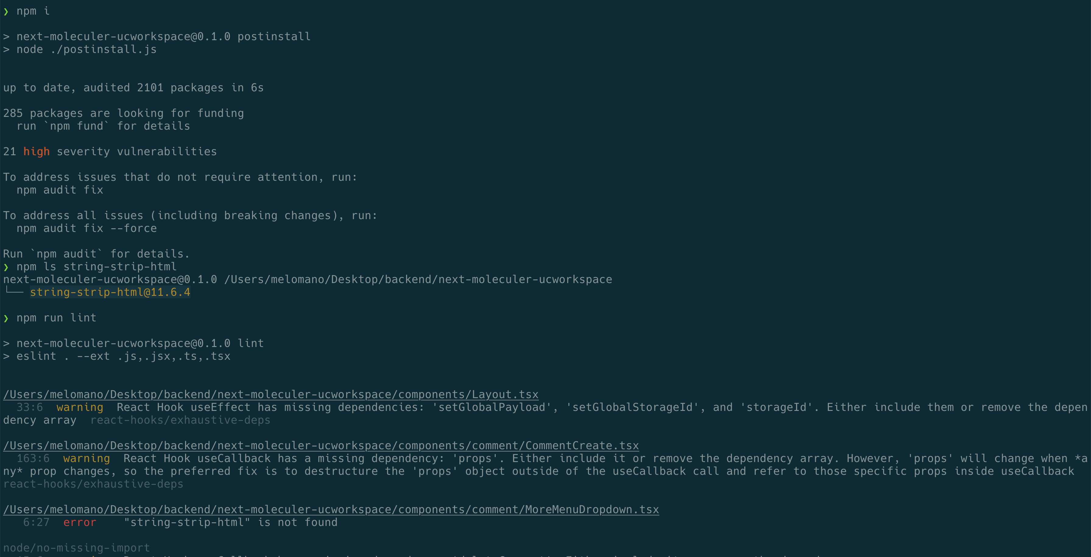 eslint error => "stringstriphtml" is not found · Issue 53 · codsen