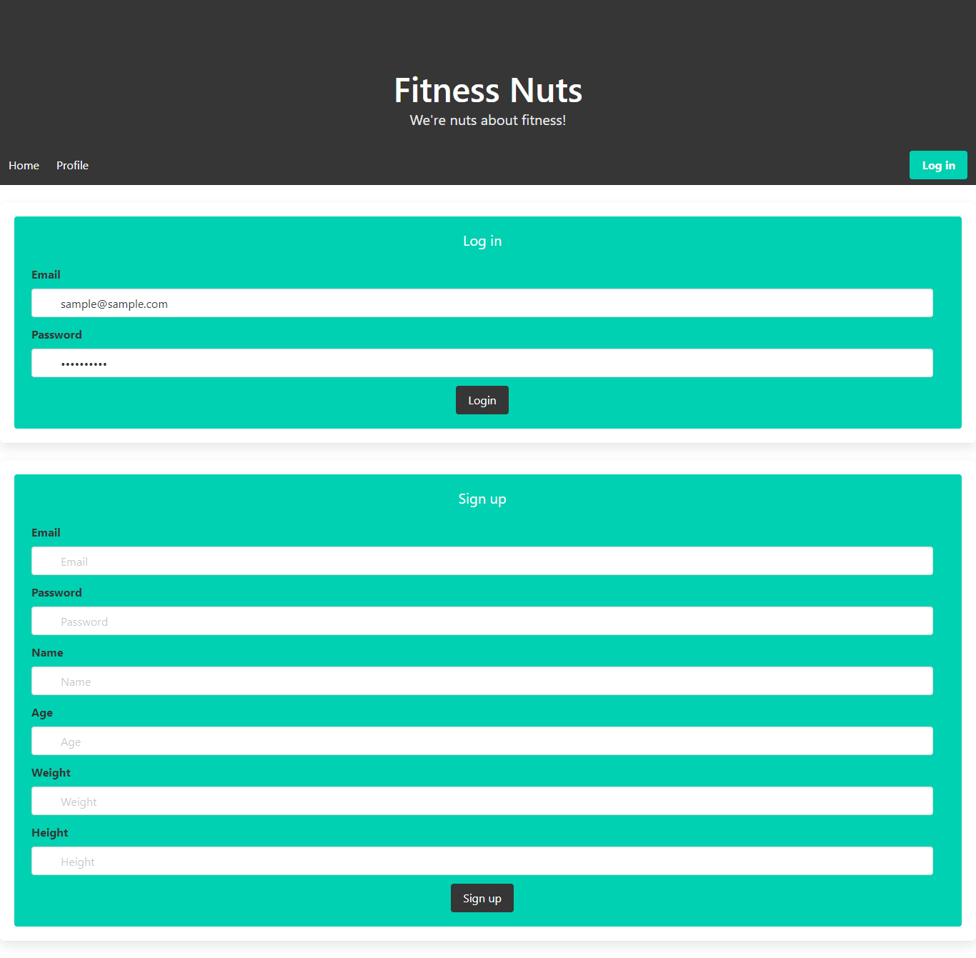 Fitness Nuts Homepage