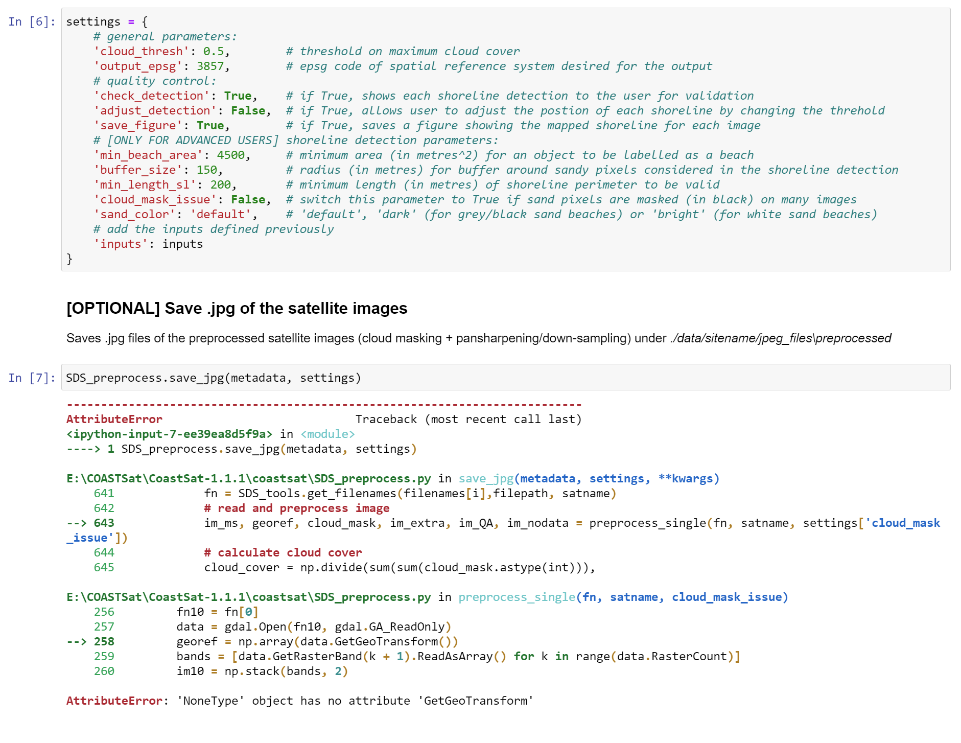 merging issue in Sentinel MSI data · Issue #207 · kvos/CoastSat · GitHub