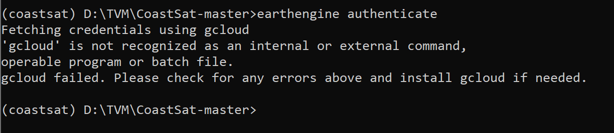 EarthEngine Authentication error · Issue #286 · kvos/CoastSat · GitHub