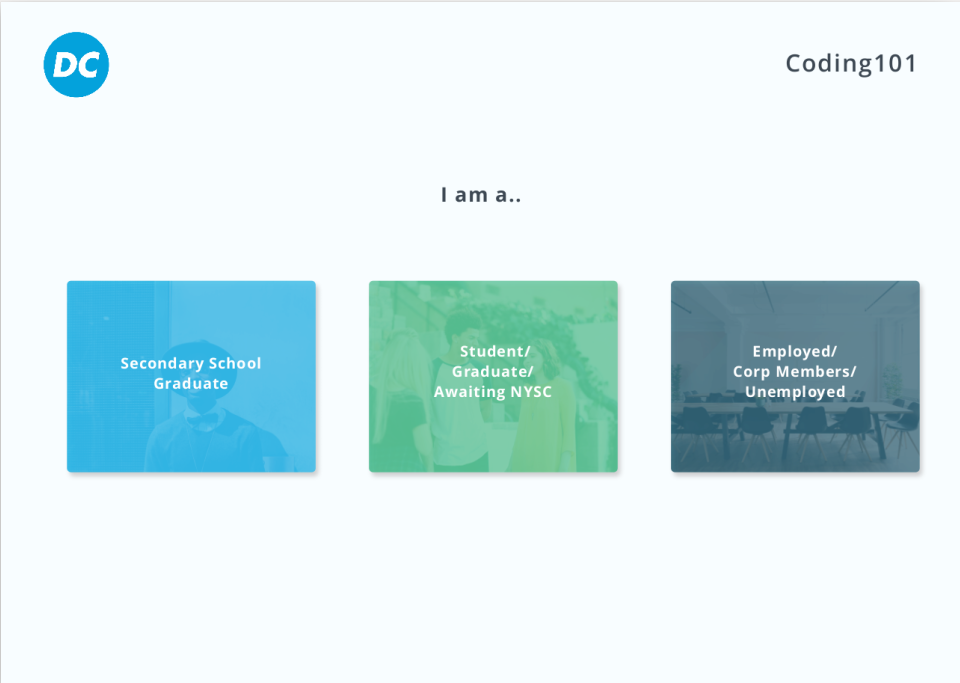 3 user category page mockup