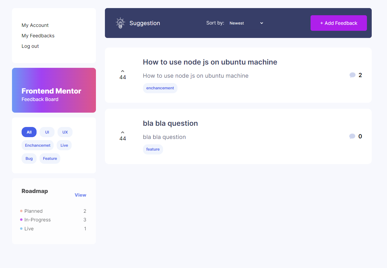 GitHub - imustafayasin/vueeback: Feedback app, built with Node.js and ...