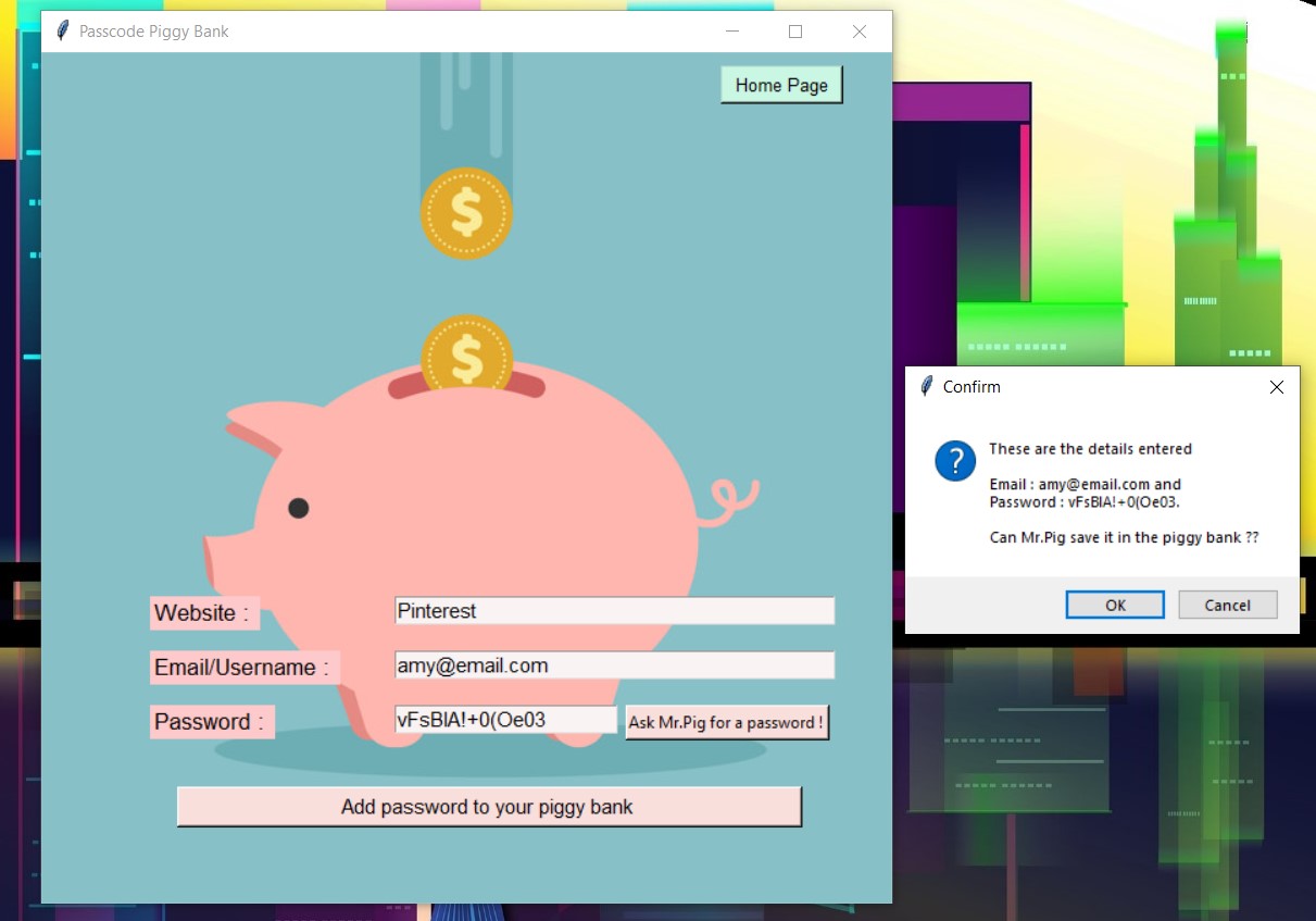GitHub JahnaviDarbhamulla/Password_Piggy_Bank Passcode Piggy Bank
