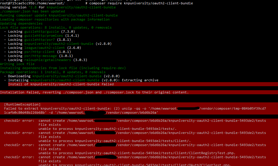 installation failed · Issue #301 · knpuniversity/oauth2-client-bundle ...