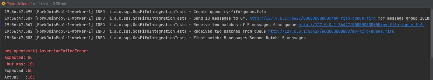 bug: concurrent requests made to a `FIFO` queue return messages from ...