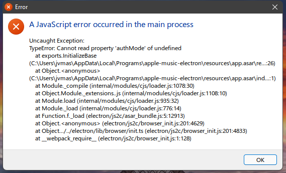Error when updating to 2.4.0 · Issue #115 · ciderapp/Apple-Music ...