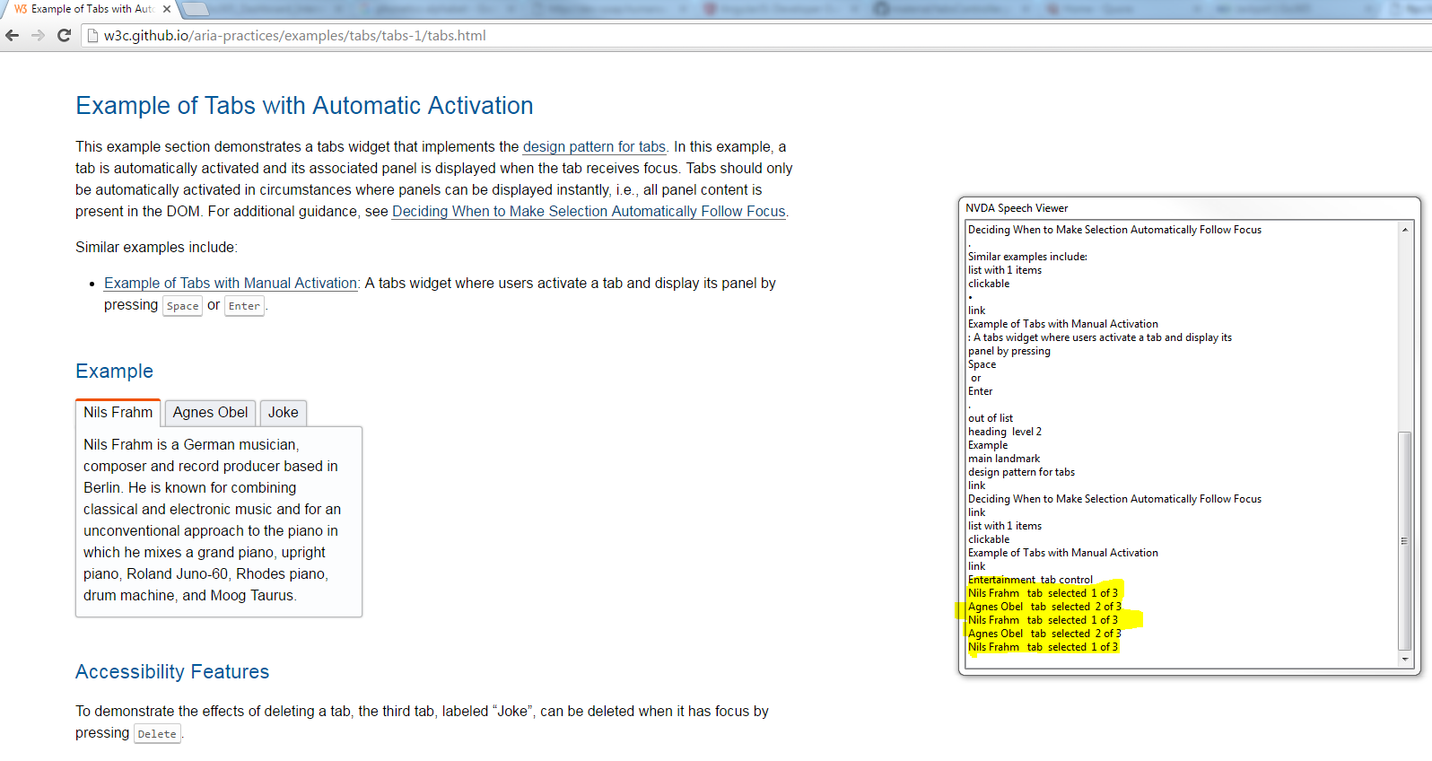 ARIA Tabs NVDA does not list the total number of tabs in IE (Second