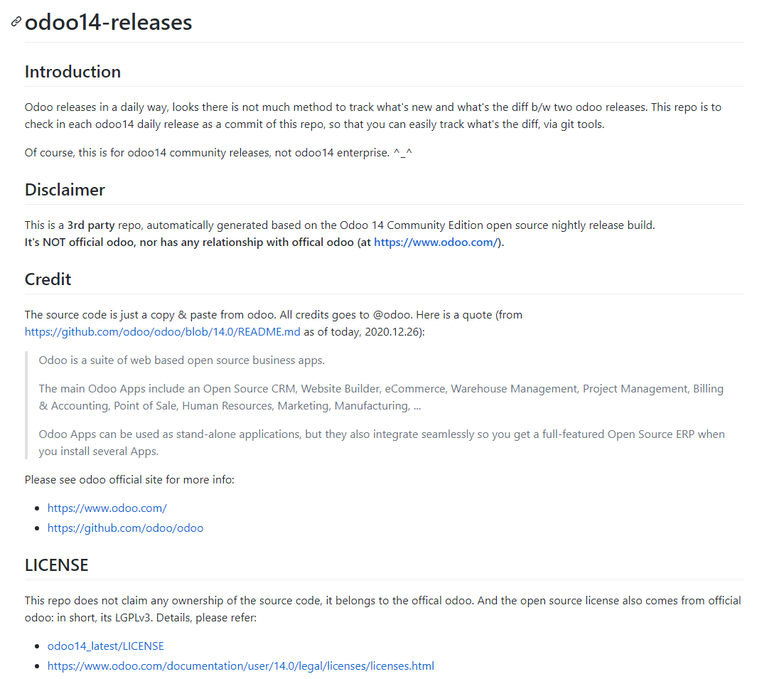 Can I create a public open source github repo based on odoo community ...