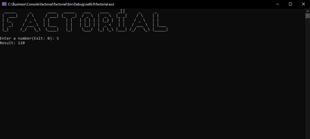 GitHub - Melik-B/Factorial: With this console application, you can ...