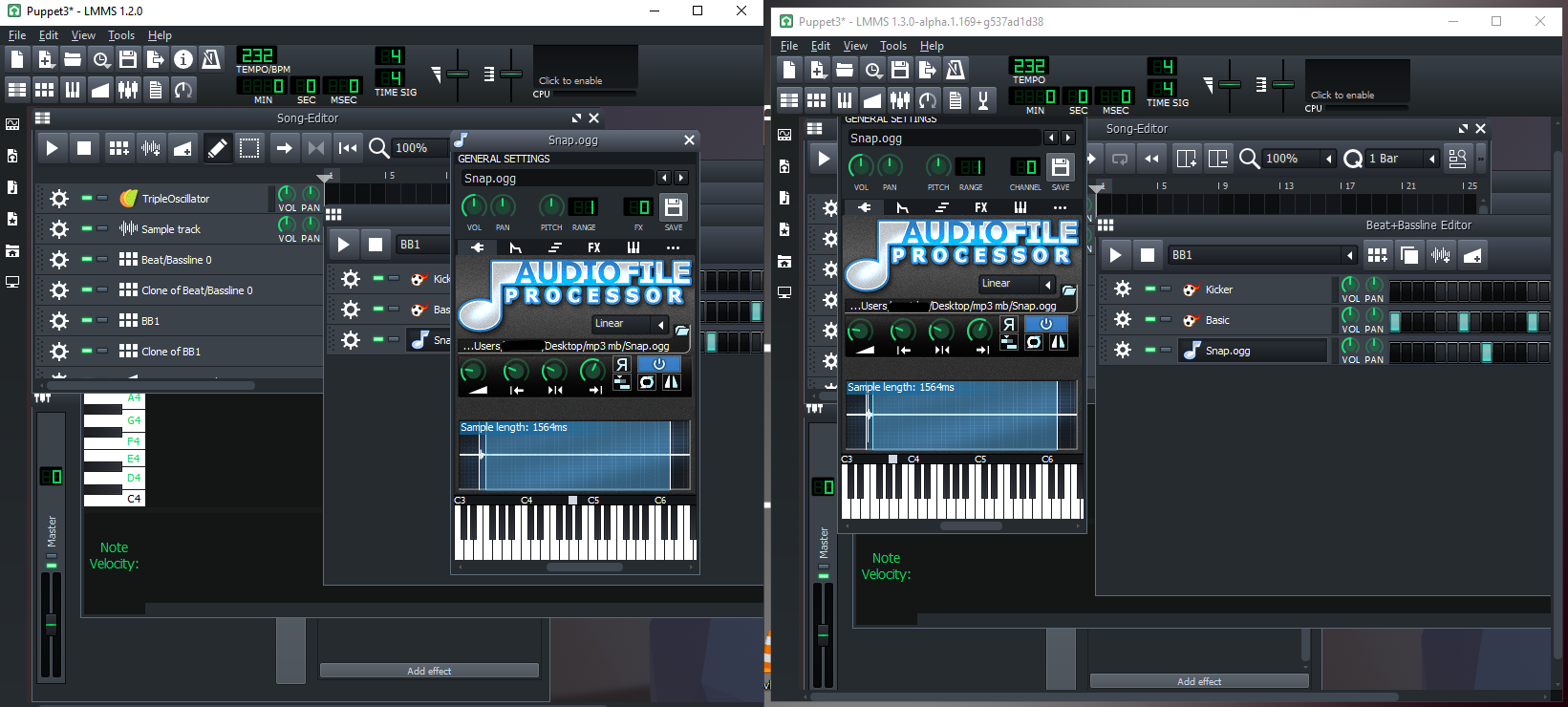 Audio file transposed an octave down between versions · Issue 6548