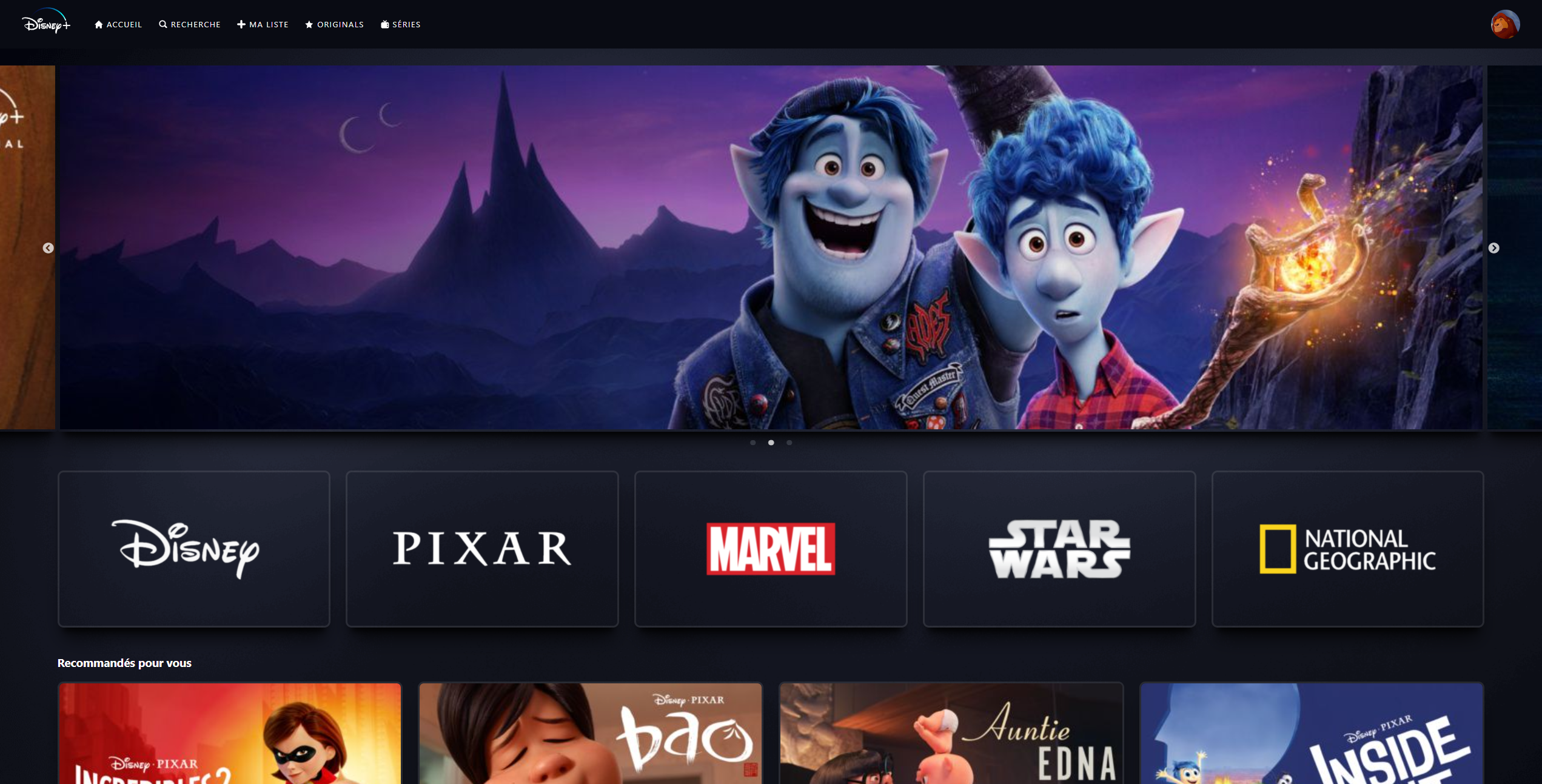 GitHub - VictorDupont/disney-plus: Reproduction of Disney+ website in ...