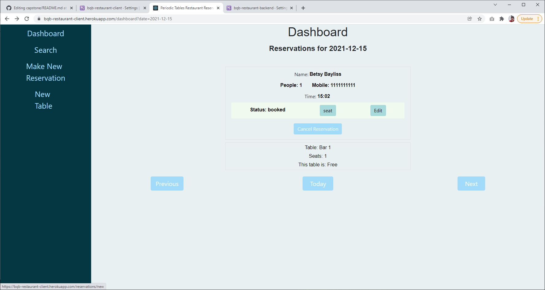 GitHub - baylisse/capstone: a restaurant reservations app