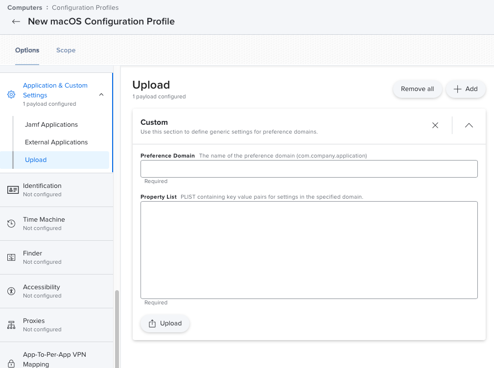 Custom Configuration Profile