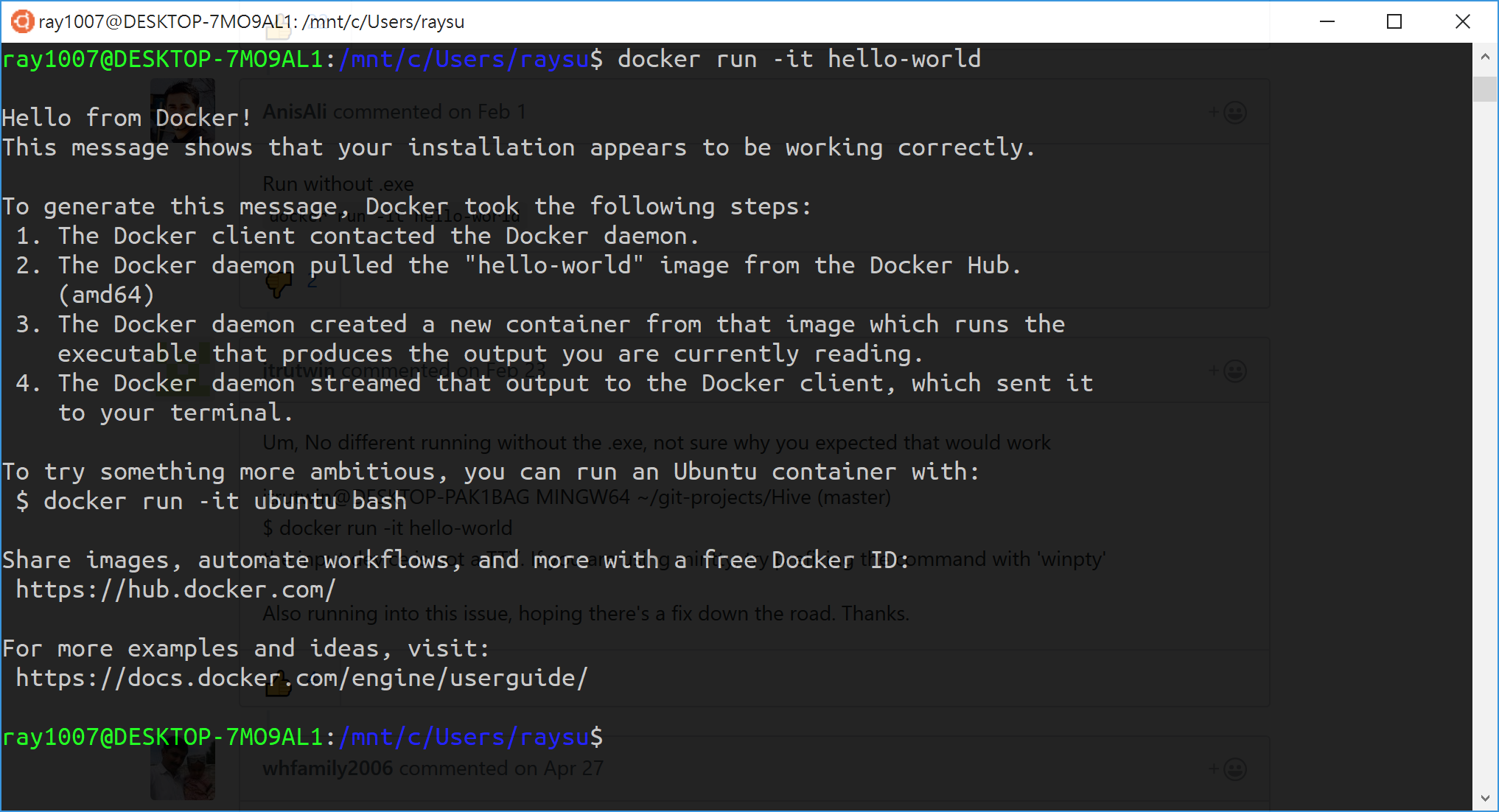 Tty Error Running Interactive Docker On Bash On Windows · Issue #1588 ·  Docker/For-Win · Github