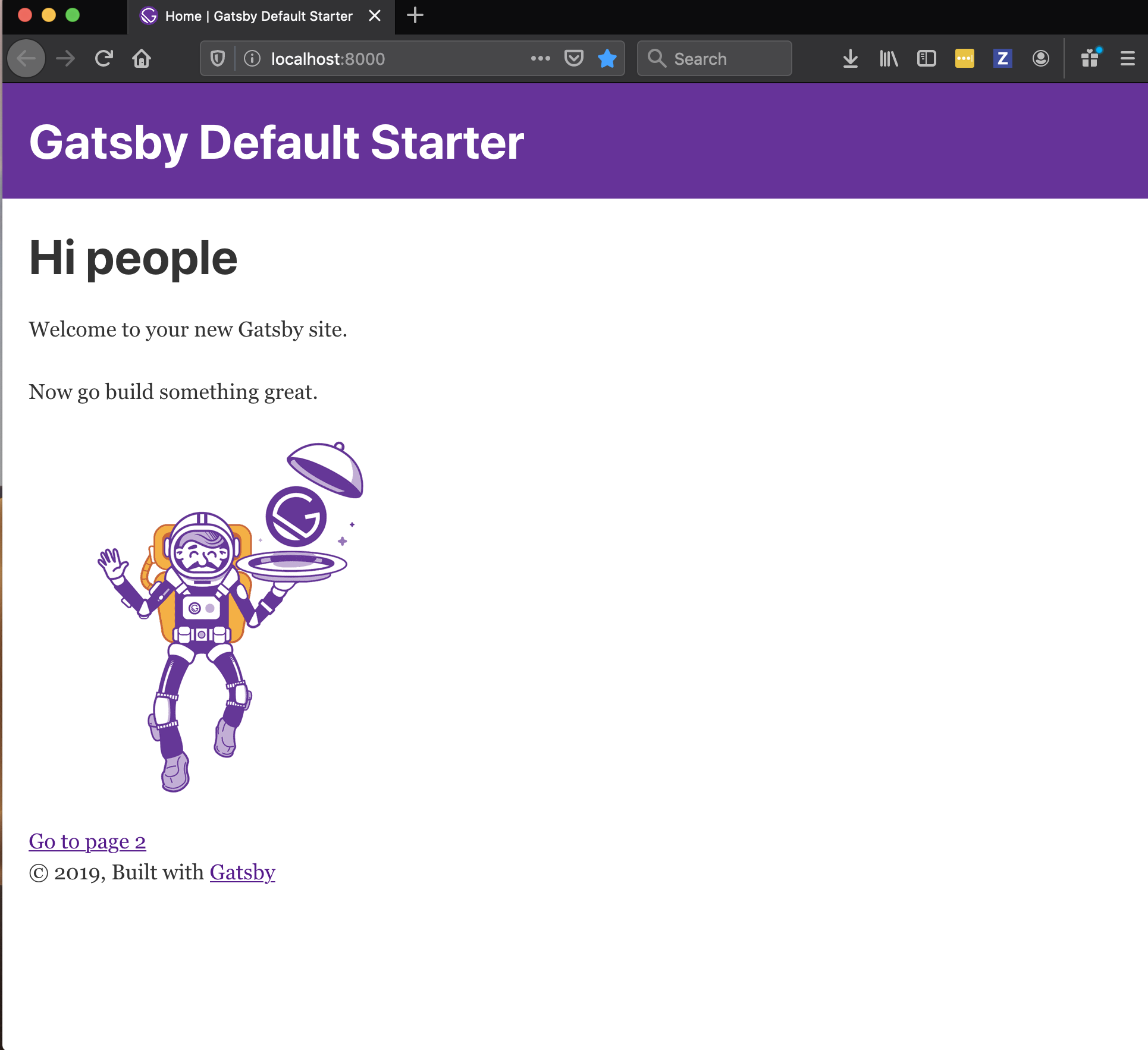 Gatsby default starter