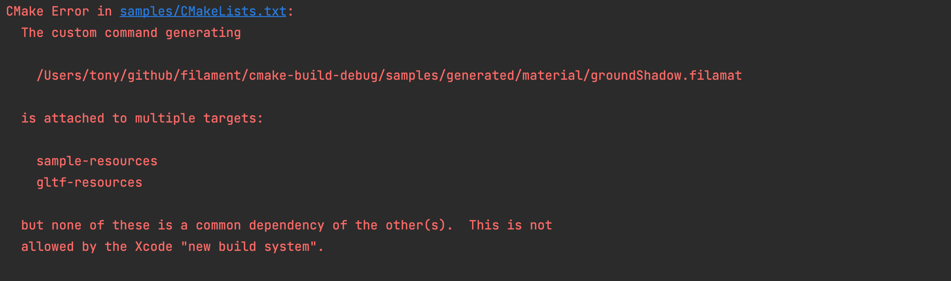 cmake error on macos · google filament · Discussion #5499 · GitHub