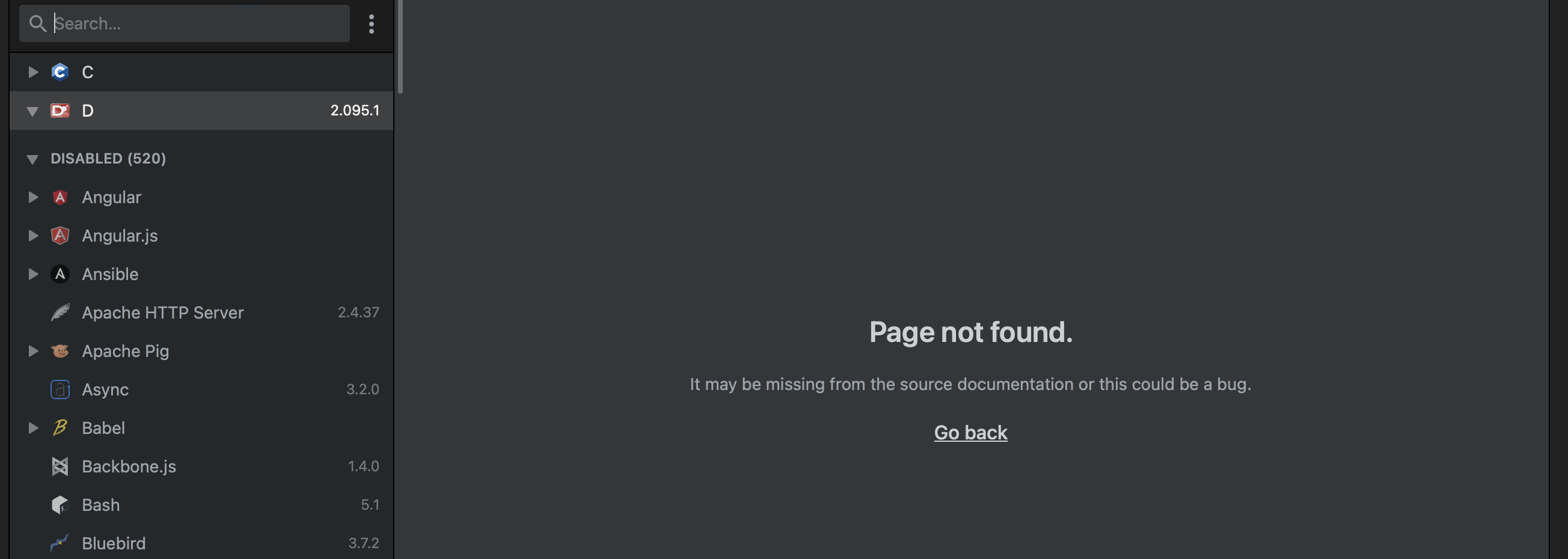 D docs are not found · Issue #1661 · freeCodeCamp/devdocs · GitHub